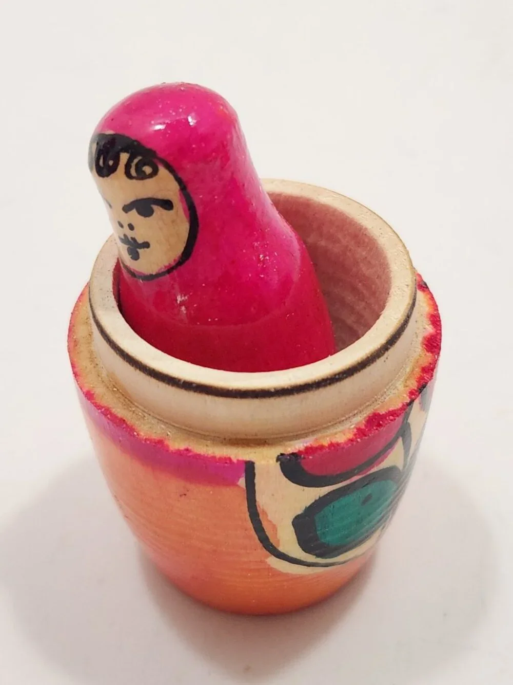 Vintage USSR Soviet Russian Nesting Dolls 5pc Semenov Matryoshka Tagged 1970s